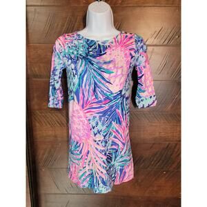 EUC Lilly Pulitzer Girls L 8-10 Sophie Dress Gypset Paradise Designer Pi…